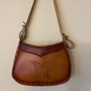 Beautiful Hand Tooled Leather Vintage Purse